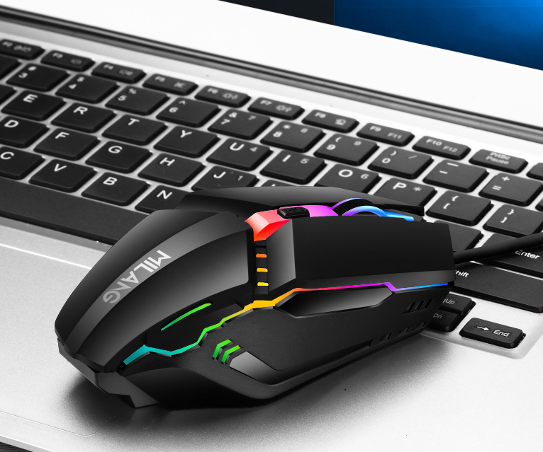 Wired mouse USB illuminated desktop computer and laptop.