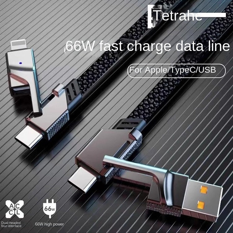Factory 4-in-1 Cable, Dual USB-C, Charging cable.