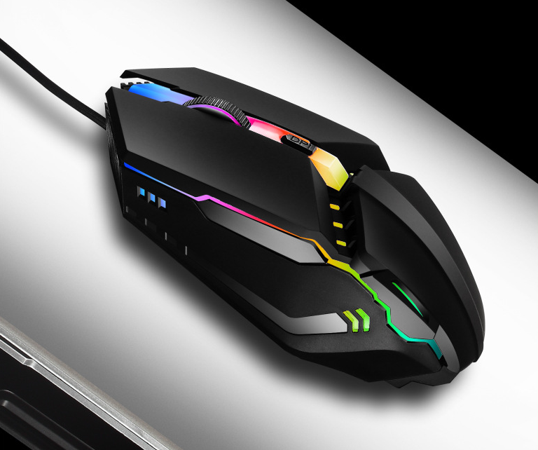 Wired mouse USB illuminated desktop computer and laptop.