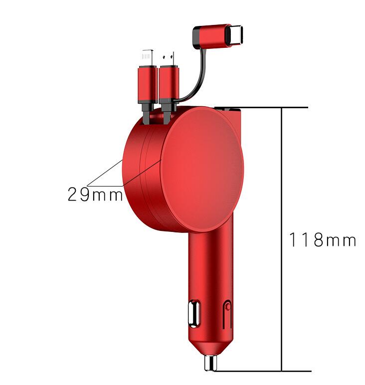 Vogek 3-in-1 Car Charger 60W Super Fast Charging.