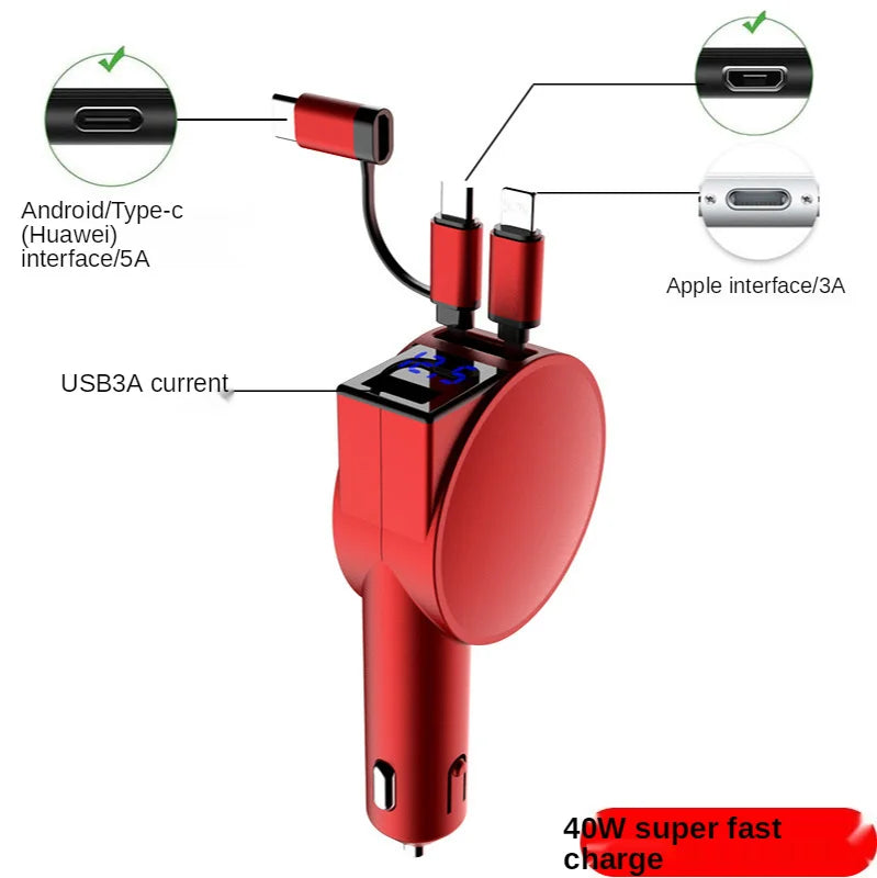 Vogek 3-in-1 Car Charger 60W Super Fast Charging.