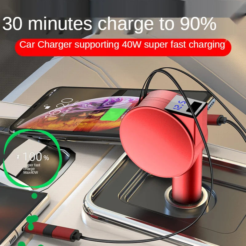 Vogek 3-in-1 Car Charger 60W Super Fast Charging.