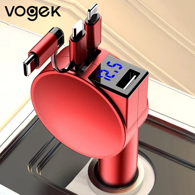 Vogek 3-in-1 Car Charger 60W Super Fast Charging.
